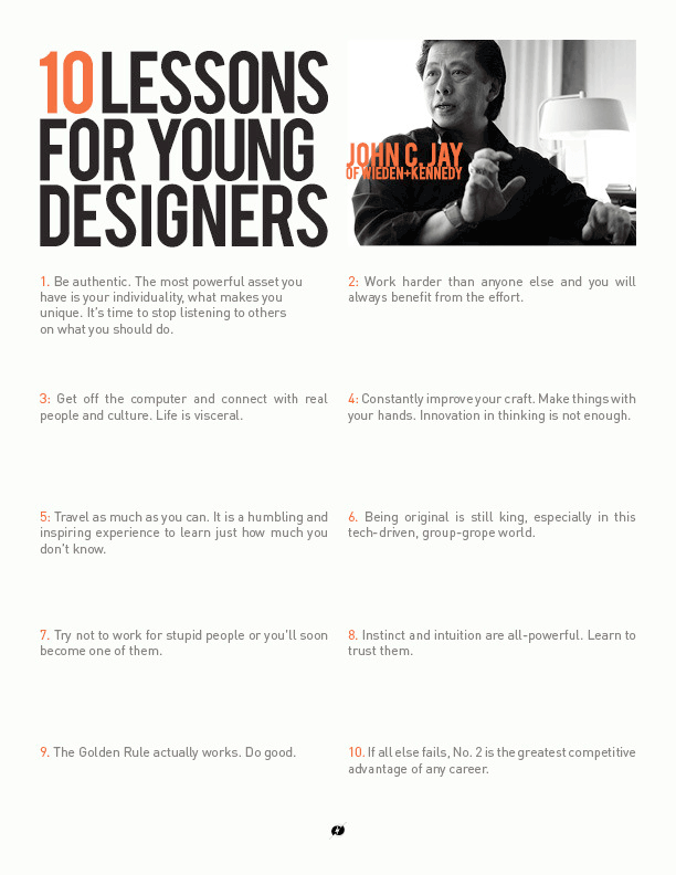 10 lições para jovens designers